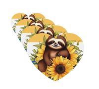 4 Pcs Car Air Fresheners Hanging Fragrance Scented Cards for SUV Cartoon sloth sitting on sunflower Car Aromatherapy Tablets Auto Interior Mirror Pendant for Bedroom Wardrobe Shoe Cabinet