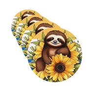 4 Pcs Car Air Fresheners Hanging Fragrance Scented Cards for SUV Cartoon sloth sitting on sunflower Car Aromatherapy Tablets Auto Interior Mirror Pendant for Bedroom Wardrobe Shoe Cabinet