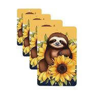 4 Pcs Car Air Fresheners Hanging Fragrance Scented Cards for SUV Cartoon sloth sitting on sunflower Car Aromatherapy Tablets Auto Interior Mirror Pendant for Bedroom Wardrobe Shoe Cabinet