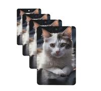 4 Pcs Car Air Fresheners Hanging Fragrance Scented Cards for SUV Cat on Mattress Car Aromatherapy Tablets Auto Interior Mirror Pendant for Bedroom Wardrobe Shoe Cabinet