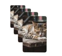 4 Pcs Car Air Fresheners Hanging Fragrance Scented Cards for SUV Cat Sleeping Car Aromatherapy Tablets Auto Interior Mirror Pendant for Bedroom Wardrobe Shoe Cabinet