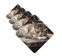 4 Pcs Car Air Fresheners Hanging Fragrance Scented Cards for SUV Cat Sleeping Car Aromatherapy Tablets Auto Interior Mirror Pendant for Bedroom Wardrobe Shoe Cabinet