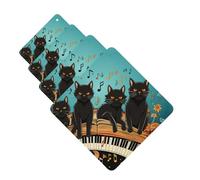 4 Pcs Car Air Fresheners Hanging Fragrance Scented Cards for SUV Cats lying on the piano keyboard Car Aromatherapy Tablets Auto Interior Mirror Pendant for Bedroom Wardrobe Shoe Cabinet