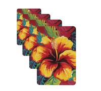 4 Pcs Car Air Fresheners Hanging Fragrance Scented Cards for SUV Colorful hibiscus Car Aromatherapy Tablets Auto Interior Mirror Pendant for Bedroom Wardrobe Shoe Cabinet
