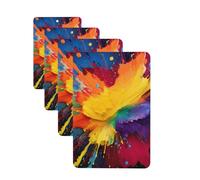 4 Pcs Car Air Fresheners Hanging Fragrance Scented Cards for SUV Colorful Paint Splatter Art Car Aromatherapy Tablets Auto Interior Mirror Pendant for Bedroom Wardrobe Shoe Cabinet