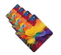 4 Pcs Car Air Fresheners Hanging Fragrance Scented Cards for SUV Colorful Paint Splatter Art Car Aromatherapy Tablets Auto Interior Mirror Pendant for Bedroom Wardrobe Shoe Cabinet