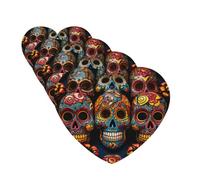 4 Pcs Car Air Fresheners Hanging Fragrance Scented Cards for SUV Colorful Sugar Skulls Car Aromatherapy Tablets Auto Interior Mirror Pendant for Bedroom Wardrobe Shoe Cabinet