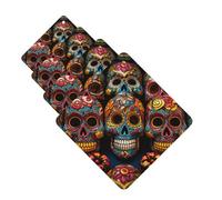 4 Pcs Car Air Fresheners Hanging Fragrance Scented Cards for SUV Colorful Sugar Skulls Car Aromatherapy Tablets Auto Interior Mirror Pendant for Bedroom Wardrobe Shoe Cabinet