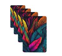 4 Pcs Car Air Fresheners Hanging Fragrance Scented Cards for SUV Colorful tropical leaves pattern Car Aromatherapy Tablets Auto Interior Mirror Pendant for Bedroom Wardrobe Shoe Cabinet