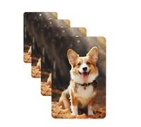 4 Pcs Car Air Fresheners Hanging Fragrance Scented Cards for SUV Corgi Dog Car Aromatherapy Tablets Auto Interior Mirror Pendant for Bedroom Wardrobe Shoe Cabinet