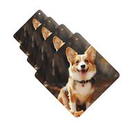 4 Pcs Car Air Fresheners Hanging Fragrance Scented Cards for SUV Corgi Dog Car Aromatherapy Tablets Auto Interior Mirror Pendant for Bedroom Wardrobe Shoe Cabinet
