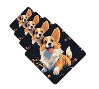 4 Pcs Car Air Fresheners Hanging Fragrance Scented Cards for SUV Corgi dog on dark background Car Aromatherapy Tablets Auto Interior Mirror Pendant for Bedroom Wardrobe Shoe Cabinet