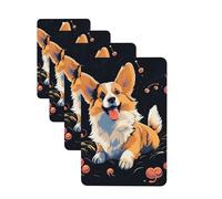 4 Pcs Car Air Fresheners Hanging Fragrance Scented Cards for SUV Corgi dog on dark background Car Aromatherapy Tablets Auto Interior Mirror Pendant for Bedroom Wardrobe Shoe Cabinet