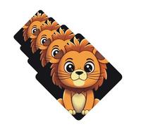 4 Pcs Car Air Fresheners Hanging Fragrance Scented Cards for SUV Cute cartoon lion Car Aromatherapy Tablets Auto Interior Mirror Pendant for Bedroom Wardrobe Shoe Cabinet