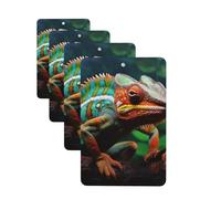4 Pcs Car Air Fresheners Hanging Fragrance Scented Cards for SUV Cute Chameleon Car Aromatherapy Tablets Auto Interior Mirror Pendant for Bedroom Wardrobe Shoe Cabinet