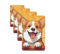 4 Pcs Car Air Fresheners Hanging Fragrance Scented Cards for SUV Cute corgi dog Car Aromatherapy Tablets Auto Interior Mirror Pendant for Bedroom Wardrobe Shoe Cabinet