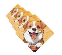 4 Pcs Car Air Fresheners Hanging Fragrance Scented Cards for SUV Cute corgi dog Car Aromatherapy Tablets Auto Interior Mirror Pendant for Bedroom Wardrobe Shoe Cabinet