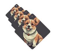 4 Pcs Car Air Fresheners Hanging Fragrance Scented Cards for SUV Cute corgi dog illustration Car Aromatherapy Tablets Auto Interior Mirror Pendant for Bedroom Wardrobe Shoe Cabinet