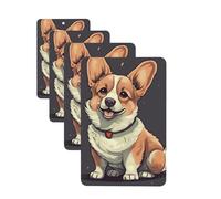 4 Pcs Car Air Fresheners Hanging Fragrance Scented Cards for SUV Cute corgi dog illustration Car Aromatherapy Tablets Auto Interior Mirror Pendant for Bedroom Wardrobe Shoe Cabinet