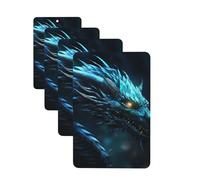 4 Pcs Car Air Fresheners Hanging Fragrance Scented Cards for SUV Cyan dragon Car Aromatherapy Tablets Auto Interior Mirror Pendant for Bedroom Wardrobe Shoe Cabinet