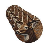 4 Pcs Car Air Fresheners Hanging Fragrance Scented Cards for SUV Deer on brown background Car Aromatherapy Tablets Auto Interior Mirror Pendant for Bedroom Wardrobe Shoe Cabinet