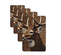 4 Pcs Car Air Fresheners Hanging Fragrance Scented Cards for SUV Deer on brown background Car Aromatherapy Tablets Auto Interior Mirror Pendant for Bedroom Wardrobe Shoe Cabinet