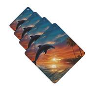 4 Pcs Car Air Fresheners Hanging Fragrance Scented Cards for SUV Dolphins and Palm Trees Car Aromatherapy Tablets Auto Interior Mirror Pendant for Bedroom Wardrobe Shoe Cabinet