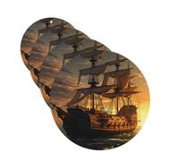 4 Pcs Car Air Fresheners Hanging Fragrance Scented Cards for SUV Fantasy pirate ship Car Aromatherapy Tablets Auto Interior Mirror Pendant for Bedroom Wardrobe Shoe Cabinet