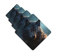 4 Pcs Car Air Fresheners Hanging Fragrance Scented Cards for SUV Fantasy Wolf Car Aromatherapy Tablets Auto Interior Mirror Pendant for Bedroom Wardrobe Shoe Cabinet