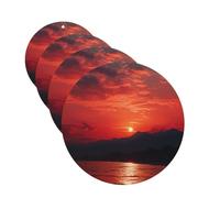 4 Pcs Car Air Fresheners Hanging Fragrance Scented Cards for SUV Fiery red sunset Car Aromatherapy Tablets Auto Interior Mirror Pendant for Bedroom Wardrobe Shoe Cabinet