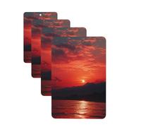 4 Pcs Car Air Fresheners Hanging Fragrance Scented Cards for SUV Fiery red sunset Car Aromatherapy Tablets Auto Interior Mirror Pendant for Bedroom Wardrobe Shoe Cabinet
