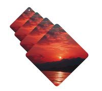 4 Pcs Car Air Fresheners Hanging Fragrance Scented Cards for SUV Fiery red sunset Car Aromatherapy Tablets Auto Interior Mirror Pendant for Bedroom Wardrobe Shoe Cabinet