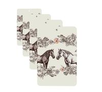 4 Pcs Car Air Fresheners Hanging Fragrance Scented Cards for SUV Flowers and horses hand drawn Car Aromatherapy Tablets Auto Interior Mirror Pendant for Bedroom Wardrobe Shoe Cabinet