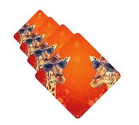 4 Pcs Car Air Fresheners Hanging Fragrance Scented Cards for SUV Giraffe wearing sunglasses Car Aromatherapy Tablets Auto Interior Mirror Pendant for Bedroom Wardrobe Shoe Cabinet