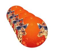 4 Pcs Car Air Fresheners Hanging Fragrance Scented Cards for SUV Giraffe wearing sunglasses Car Aromatherapy Tablets Auto Interior Mirror Pendant for Bedroom Wardrobe Shoe Cabinet