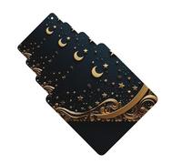 4 Pcs Car Air Fresheners Hanging Fragrance Scented Cards for SUV Golden background and crescent moon Car Aromatherapy Tablets Auto Interior Mirror Pendant for Bedroom Wardrobe Shoe Cabinet