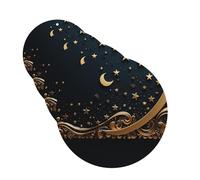 4 Pcs Car Air Fresheners Hanging Fragrance Scented Cards for SUV Golden background and crescent moon Car Aromatherapy Tablets Auto Interior Mirror Pendant for Bedroom Wardrobe Shoe Cabinet
