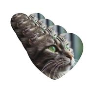 4 Pcs Car Air Fresheners Hanging Fragrance Scented Cards for SUV Gray Cat with Green Eyes Car Aromatherapy Tablets Auto Interior Mirror Pendant for Bedroom Wardrobe Shoe Cabinet