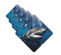 4 Pcs Car Air Fresheners Hanging Fragrance Scented Cards for SUV Great white shark Car Aromatherapy Tablets Auto Interior Mirror Pendant for Bedroom Wardrobe Shoe Cabinet