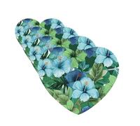 4 Pcs Car Air Fresheners Hanging Fragrance Scented Cards for SUV Green and blue hibiscus flowers Car Aromatherapy Tablets Auto Interior Mirror Pendant for Bedroom Wardrobe Shoe Cabinet