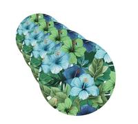 4 Pcs Car Air Fresheners Hanging Fragrance Scented Cards for SUV Green and blue hibiscus flowers Car Aromatherapy Tablets Auto Interior Mirror Pendant for Bedroom Wardrobe Shoe Cabinet