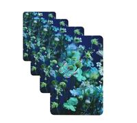 4 Pcs Car Air Fresheners Hanging Fragrance Scented Cards for SUV Green butterfly and blue flowers Car Aromatherapy Tablets Auto Interior Mirror Pendant for Bedroom Wardrobe Shoe Cabinet