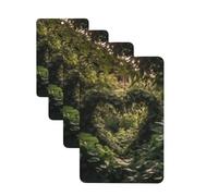 4 Pcs Car Air Fresheners Hanging Fragrance Scented Cards for SUV Green Leaves Heart Shape Car Aromatherapy Tablets Auto Interior Mirror Pendant for Bedroom Wardrobe Shoe Cabinet