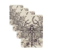 4 Pcs Car Air Fresheners Hanging Fragrance Scented Cards for SUV Hand drawn floral dragonfly Car Aromatherapy Tablets Auto Interior Mirror Pendant for Bedroom Wardrobe Shoe Cabinet