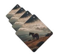4 Pcs Car Air Fresheners Hanging Fragrance Scented Cards for SUV Horse Grazing on the Mountain Car Aromatherapy Tablets Auto Interior Mirror Pendant for Bedroom Wardrobe Shoe Cabinet