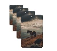 4 Pcs Car Air Fresheners Hanging Fragrance Scented Cards for SUV Horse Grazing on the Mountain Car Aromatherapy Tablets Auto Interior Mirror Pendant for Bedroom Wardrobe Shoe Cabinet