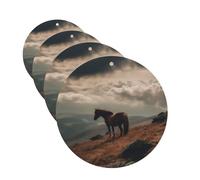 4 Pcs Car Air Fresheners Hanging Fragrance Scented Cards for SUV Horse Grazing on the Mountain Car Aromatherapy Tablets Auto Interior Mirror Pendant for Bedroom Wardrobe Shoe Cabinet