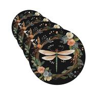 4 Pcs Car Air Fresheners Hanging Fragrance Scented Cards for SUV Image of dragonfly in wreath Car Aromatherapy Tablets Auto Interior Mirror Pendant for Bedroom Wardrobe Shoe Cabinet