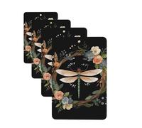 4 Pcs Car Air Fresheners Hanging Fragrance Scented Cards for SUV Image of dragonfly in wreath Car Aromatherapy Tablets Auto Interior Mirror Pendant for Bedroom Wardrobe Shoe Cabinet