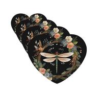 4 Pcs Car Air Fresheners Hanging Fragrance Scented Cards for SUV Image of dragonfly in wreath Car Aromatherapy Tablets Auto Interior Mirror Pendant for Bedroom Wardrobe Shoe Cabinet